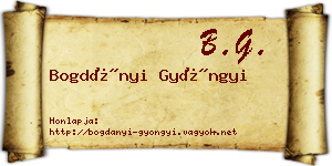 Bogdányi Gyöngyi névjegykártya