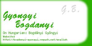 gyongyi bogdanyi business card