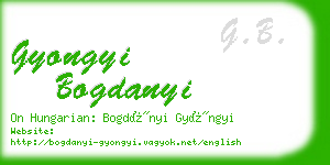 gyongyi bogdanyi business card